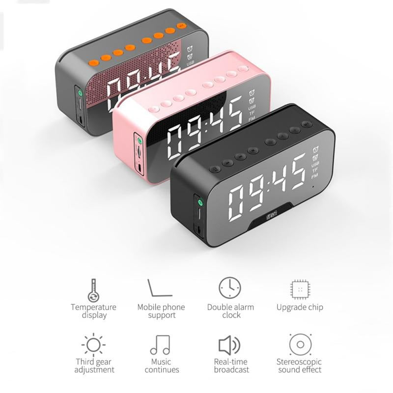 Alarm Clock Clock Wireless Bluetooth Speaker Mini Home Outdoor Card Subwoofer Computer Audio