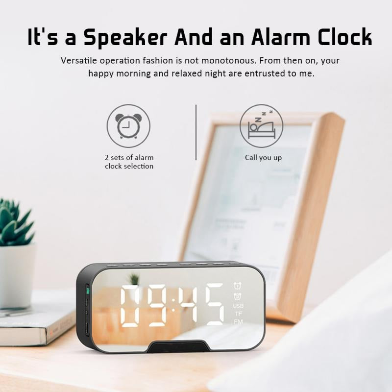 Alarm Clock Clock Wireless Bluetooth Speaker Mini Home Outdoor Card Subwoofer Computer Audio