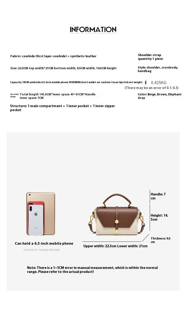 Light Luxury Premium Handbag Genuine Leather Crossbody